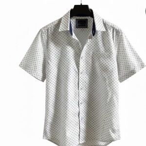 Gentleman Outfitters Men's Casual White Patterned Shirt